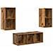 Set di mobili TV 3 pcs Legno vecchio 37 x 37 x 107 cm - Foto miniatura 1