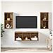 Set di mobili TV 3 pcs Legno vecchio 37 x 37 x 107 cm - Foto miniatura 2