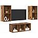 Set di mobili TV 3 pcs Legno vecchio 37 x 37 x 107 cm - Foto miniatura 3