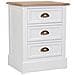 Comodino In Legno Bianco 3 Cassetti 45x35x60h Cm - Foto miniatura 1