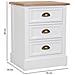 Comodino In Legno Bianco 3 Cassetti 45x35x60h Cm - Foto miniatura 4