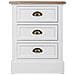 Comodino In Legno Bianco 3 Cassetti 45x35x60h Cm - Foto miniatura 5