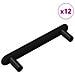 Maniglia per Armadio 12 pcs Nero 121 x 16.6 x 28.3 mm Ferro - Foto miniatura 1