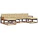 Set di divani da esterno con cuscino 6 pcs Naturale e Beige - Foto miniatura 1