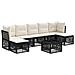 Set Divano da Giardino 8 pcs Nero polyrattan - Foto miniatura 1