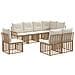 Set di divani da esterno 8 pcs Naturale e Bianco Crema - Foto miniatura 1
