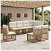 Set di divani da esterno 8 pcs Naturale e Bianco Crema - Foto miniatura 2
