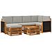 Set divano sezionale con cuscino 6 pcs Naturale e Grigio Chiaro - Foto miniatura 1