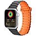 Cinturino (versione Armor) Per Apple Watch Se, 9, 8, 7, 6, 5, 4, 3, 2, 1 (41, 40, 38 Mm) Bracciale In Silicone Magnetico Nero /arancione - Foto miniatura 1
