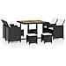 Set Da Pranzo All'aperto 21 Pezzi Polyrattan Legno Acacia Nero - Foto miniatura 1