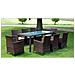 17 Pz Set Mobili Da Giardino In Polirattan Marrone - Foto miniatura 1