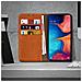 Custodia Samsung Galaxy A20epelle Portafoglio Funzione Stand - Camel - Foto miniatura 2