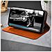 Custodia Samsung Galaxy A20epelle Portafoglio Funzione Stand - Camel - Foto miniatura 3