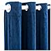 Tenda Oscurante Anelli In Metallo Velluto Blu Scuro 290x245 Cm - Foto miniatura 5