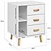 Comodino Piccolo Tavolino Divano Con 3 Cassetti Comodino Bianco Comodini L48*p40*a60cm Fbt95-w - Foto miniatura 2
