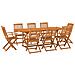 Set da Pranzo da Giardino 9 pz 220x90x75 cm Massello di Acacia - Foto miniatura 2