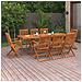 Set da Pranzo da Giardino 9 pz 220x90x75 cm Massello di Acacia - Foto miniatura 1