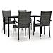 Set Da Pranzo Da Giardino 5 Pz Grigio In Polyrattan - Foto miniatura 2