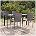Set Da Pranzo Da Giardino 5 Pz Grigio In Polyrattan - Foto miniatura 1