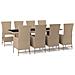 Set Da Pranzo Da Giardino 9 Pz Con Cuscini Beige In Polyrattan - Foto miniatura 2