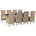 Set Da Pranzo Da Giardino 9 Pz Con Cuscini Beige In Polyrattan - Foto miniatura 3