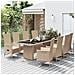 Set Da Pranzo Da Giardino 9 Pz Con Cuscini Beige In Polyrattan - Foto miniatura 1