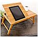 Tavolino Vassoio Letto Divano Porta Notebook Pc Tablet Pieghevole In Legno Bambu - Foto miniatura 2