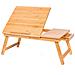 Tavolino Vassoio Letto Divano Porta Notebook Pc Tablet Pieghevole In Legno Bambu - Foto miniatura 4