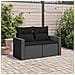 Divano Da Giardino Con Cuscini A 2 Posti Nero In Polyrattan - Foto miniatura 2