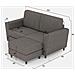 Divano Yasel 2 Posti (due Sedute Da 60cm) + Pouf Misure Esterne L. 152 P. 155 Colore Grigio - Foto miniatura 3