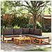 Set Divano da Giardino 6 pz con Cuscini in Massello di Acacia - Foto miniatura 9