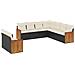 Set Divani Da Giardino 9 Pz Con Cuscini Nero In Polyrattan - Foto miniatura 2