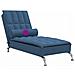 Chaise Longue Massaggi Cuscino A Rullo Blu In Tessuto - Foto miniatura 6