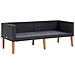 Lusso Casadino -  Divano Da Giardino A 2 Posti Con Cuscini In Polyrattan Nero - Foto miniatura 5