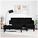 Divano da Giardino  con Panchina e Cuscini a Forma di L in Velluto Nero, Divano a 3 posti  con Chaise L profondità 160 cm in Velluto Nero, Panchina  nera 113x57x39 cm in Velluto - Foto miniatura 2