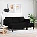 Divano da Giardino  con Panchina e Cuscini a Forma di L in Velluto Nero, Divano a 3 posti  con Chaise L profondità 160 cm in Velluto Nero, Panchina  nera 113x57x39 cm in Velluto - Foto miniatura 3