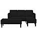 Divano da Giardino  con Panchina e Cuscini a Forma di L in Velluto Nero, Divano a 3 posti  con Chaise L profondità 160 cm in Velluto Nero, Panchina  nera 113x57x39 cm in Velluto - Foto miniatura 4