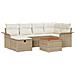 Set di divani da giardino  7 pezzi con cuscini beige in polyrattan, Divano da giardino  per 2 persone con spazio di stoccaggio e cuscini beige in polyrattan - Foto miniatura 1