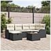 Set di Divani da Giardino 7 Pezzi con Cuscini Rattan Nero,  Divano da Giardino per 2 Persone con Cuscini Rattan Nero - Foto miniatura 2