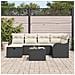 Set di Divani da Giardino 7 Pezzi con Cuscini Rattan Nero,  Divano da Giardino per 2 Persone con Cuscini Rattan Nero - Foto miniatura 3