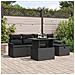Set di Divani da Giardino da 6 Pezzi con Cuscini Nero Polyrattan - Foto miniatura 2