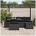 Set di Divani da Giardino da 6 Pezzi con Cuscini Nero Polyrattan - Foto miniatura 3