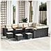 Set di Sofà da Giardino  da 13 Pezzi con Cuscini Nero Rattan Poliestere, Set da Pranzo da Giardino  da 4 Pezzi con Cuscini Nero Rattan Poliestere - Foto miniatura 2
