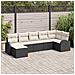 Set divano da giardino in 7 pezzi con cuscini in rattan nero - Foto miniatura 2