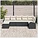 Set divano da giardino in 7 pezzi con cuscini in rattan nero - Foto miniatura 3
