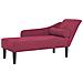 Chaise Lounge con Cuscini Rosso Vino in Velluto - Foto miniatura 1