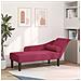 Chaise Lounge con Cuscini Rosso Vino in Velluto - Foto miniatura 2