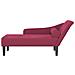 Chaise Lounge con Cuscini Rosso Vino in Velluto - Foto miniatura 3