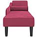 Chaise Lounge con Cuscini Rosso Vino in Velluto - Foto miniatura 4