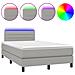 Letto a Molle Materasso e LED Grigio Chiaro 120x190 cm Tessuto - Foto miniatura 1